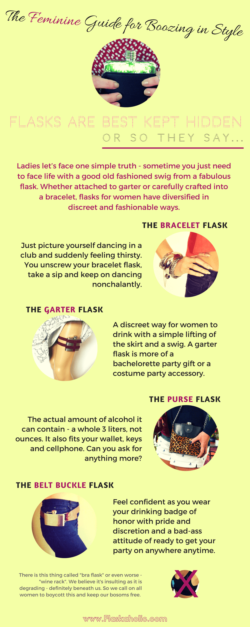Flaskaholic Flasks for Women Infographic